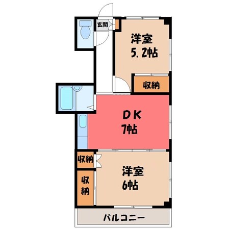 宇都宮駅 バス21分  和尚塚下車：停歩1分 3階の物件間取画像